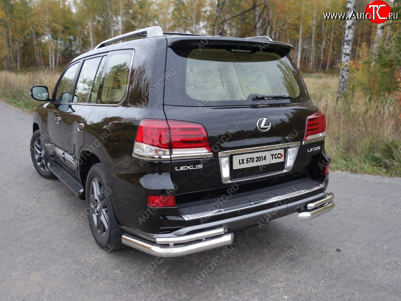 29 449 р. Защита заднего бампера (уголки двойные) Sport ТСС 76,1/42,4 мм  Lexus LX570  J200 (2012-2015) 1-ый рестайлинг  с доставкой в г. Керчь