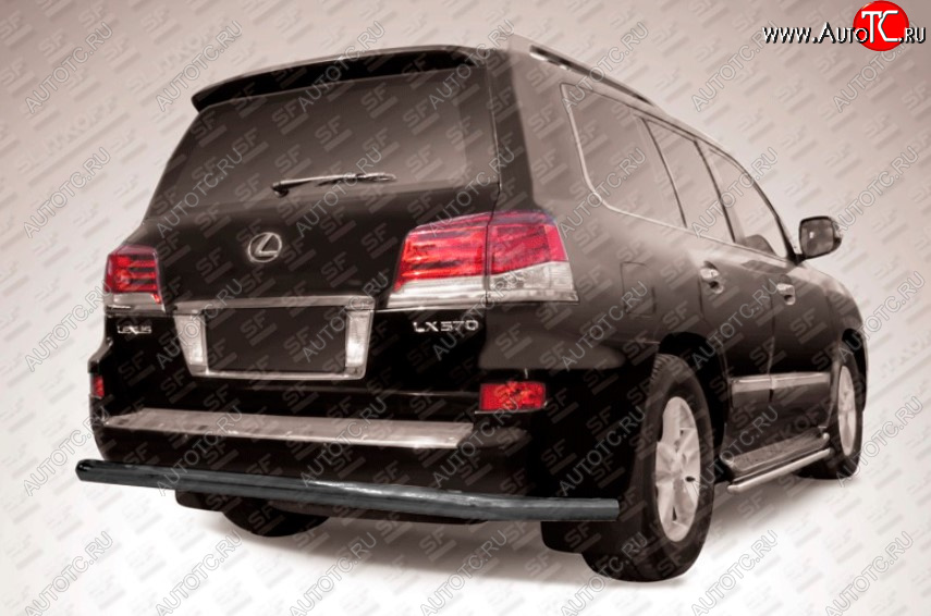 15 699 р. Защита заднего бампера Slitkoff (Ø 76, радиусная)  Lexus LX570  J200 (2012-2015) 1-ый рестайлинг (Сталь с полимерным покрытием. Цвет: черный)  с доставкой в г. Керчь