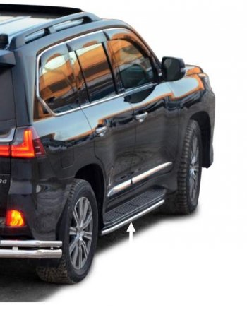 26 799 р. Защита порогов ТехноСфера (Техно Сфера) (нержавейка, d40 mm)  Lexus LX450d  J200 - LX570  J200  с доставкой в г. Керчь. Увеличить фотографию 2