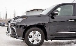 20 199 р. Защита переднего бампера (2 трубы Ø42 мм, нержавейка) Petroil Tuning  Lexus LX450d  J200 (2015-2022) 2-ой рестайлинг  с доставкой в г. Керчь. Увеличить фотографию 3