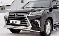 20 199 р. Защита переднего бампера (2 трубы Ø42 мм, нержавейка) Petroil Tuning  Lexus LX450d  J200 (2015-2022) 2-ой рестайлинг  с доставкой в г. Керчь. Увеличить фотографию 4