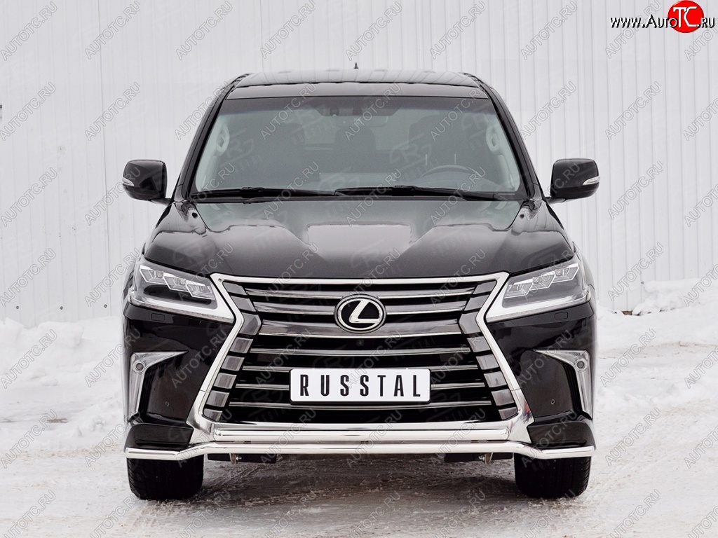 20 199 р. Защита переднего бампера (2 трубы Ø42 мм, нержавейка) Petroil Tuning  Lexus LX450d  J200 (2015-2022) 2-ой рестайлинг  с доставкой в г. Керчь