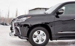 20 999 р. Защита переднего бампера (2 трубыØ63 и 42 мм, нержавейка) SLITKOFF Lexus LX450d J200 2-ой рестайлинг (2015-2022)  с доставкой в г. Керчь. Увеличить фотографию 3