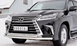 20 999 р. Защита переднего бампера (2 трубыØ63 и 42 мм, нержавейка) SLITKOFF Lexus LX450d J200 2-ой рестайлинг (2015-2022)  с доставкой в г. Керчь. Увеличить фотографию 4