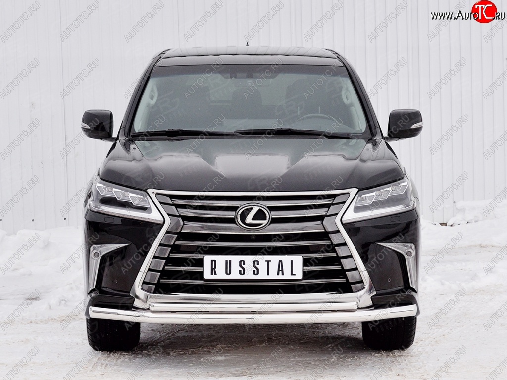 20 999 р. Защита переднего бампера (2 трубыØ63 и 42 мм, нержавейка) SLITKOFF Lexus LX450d J200 2-ой рестайлинг (2015-2022)  с доставкой в г. Керчь