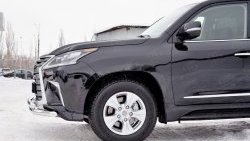 22 699 р. Защита переднего бампера (2 трубыØ63 мм, нержавейка) SLITKOFF  Lexus LX450d  J200 (2015-2022) 2-ой рестайлинг  с доставкой в г. Керчь. Увеличить фотографию 3