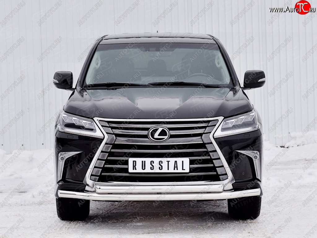 22 699 р. Защита переднего бампера (2 трубыØ63 мм, нержавейка) SLITKOFF  Lexus LX450d  J200 (2015-2022) 2-ой рестайлинг  с доставкой в г. Керчь