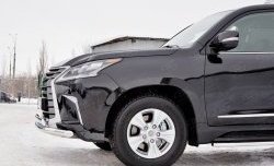 16 449 р. Защита переднего бампера (2 трубыØ63 и 75х42 мм, нержавейка) Russtal Lexus LX450d J200 2-ой рестайлинг (2015-2022)  с доставкой в г. Керчь. Увеличить фотографию 3