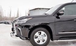 23 999 р. Защита переднего бампера (2 трубыØ76 и 63 мм, нержавейка) SLITKOFF Lexus LX450d J200 2-ой рестайлинг (2015-2022)  с доставкой в г. Керчь. Увеличить фотографию 3