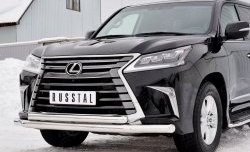 23 999 р. Защита переднего бампера (2 трубыØ76 и 63 мм, нержавейка) SLITKOFF Lexus LX450d J200 2-ой рестайлинг (2015-2022)  с доставкой в г. Керчь. Увеличить фотографию 4