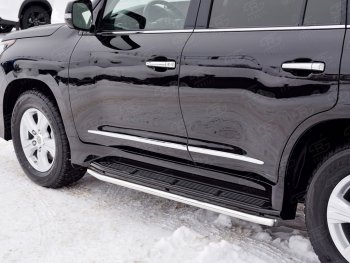 14 999 р. Защита порогов из круглой трубы диаметром 42 SLITKOFF v3  Lexus LX450d  J200 - LX570  J200  с доставкой в г. Керчь. Увеличить фотографию 2