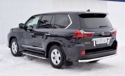 17 849 р. Защита заднего бампера (Ø63 мм, нержавейка, NOT F-SPORT/HERITAGE) SLITKOFF  Lexus LX450d  J200 - LX570  J200  с доставкой в г. Керчь. Увеличить фотографию 2