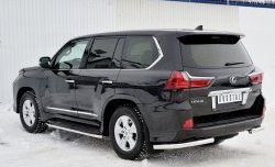 17 649 р. Защита заднего бампера (Ø63 мм уголки, нержавейка) SLITKOFF Lexus LX450d J200 2-ой рестайлинг (2015-2022)  с доставкой в г. Керчь. Увеличить фотографию 2