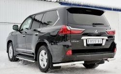 17 649 р. Защита заднего бампера (Ø63 мм уголки, нержавейка) SLITKOFF Lexus LX450d J200 2-ой рестайлинг (2015-2022)  с доставкой в г. Керчь. Увеличить фотографию 4