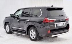 18 599 р. Защита заднего бампера (Ø76 мм, нержавейка, NOT F-SPORT/HERITAGE) SLITKOFF  Lexus LX450d  J200 - LX570  J200  с доставкой в г. Керчь. Увеличить фотографию 2