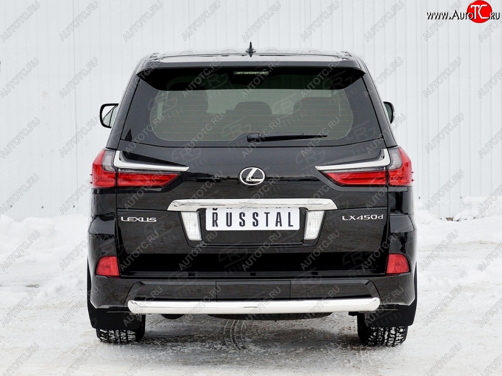 18 599 р. Защита заднего бампера (Ø76 мм, нержавейка, NOT F-SPORT/HERITAGE) SLITKOFF  Lexus LX450d  J200 - LX570  J200  с доставкой в г. Керчь