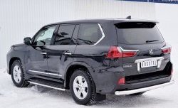 19 299 р. Защита заднего бампера (Ø76 мм, нержавейка) SLITKOFF Lexus LX570 J200 2-ой рестайлинг (2015-2022)  с доставкой в г. Керчь. Увеличить фотографию 2