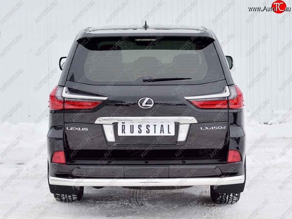 19 299 р. Защита заднего бампера (Ø76 мм, нержавейка) SLITKOFF Lexus LX570 J200 2-ой рестайлинг (2015-2022)  с доставкой в г. Керчь
