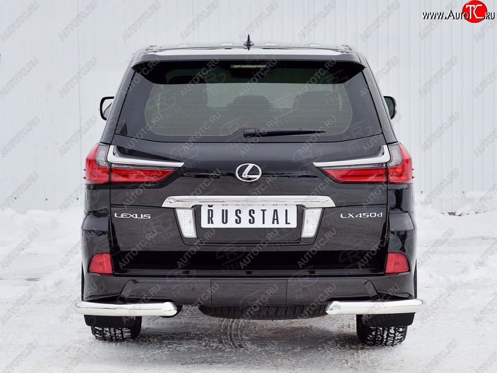 15 299 р. Защита заднего бампера (Ø76 мм уголки, нержавейка) SLITKOFF Lexus LX450d J200 2-ой рестайлинг (2015-2022)  с доставкой в г. Керчь