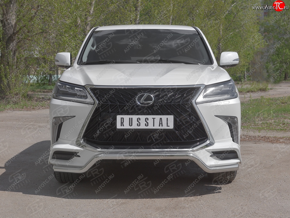 16 999 р. Защита переднего бампера (TRD Superior, волна, Ø 63 мм, нержавейка) Lexus LX570 J200 2-ой рестайлинг (2015-2022)  с доставкой в г. Керчь