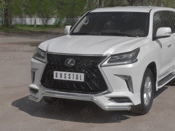 16 999 р. Защита переднего бампера (TRD Superior, волна, Ø 63 мм, нержавейка) Lexus LX570 J200 2-ой рестайлинг (2015-2022)  с доставкой в г. Керчь. Увеличить фотографию 2