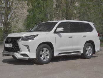 16 999 р. Защита переднего бампера (TRD Superior, волна, Ø 63 мм, нержавейка) Lexus LX570 J200 2-ой рестайлинг (2015-2022)  с доставкой в г. Керчь. Увеличить фотографию 3