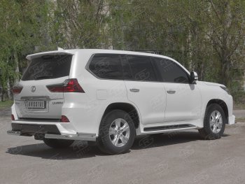 16 849 р. Защита заднего бампера (2 трубы Ø76 и 42 мм уголки, нержавейка)  Lexus LX450d  J200 - LX570  J200  с доставкой в г. Керчь. Увеличить фотографию 3