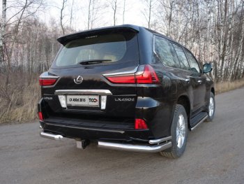 Защита заднего бампера (уголки двойные) ТСС 76,1/42,4 мм Lexus LX450d  J200 - LX570  J200