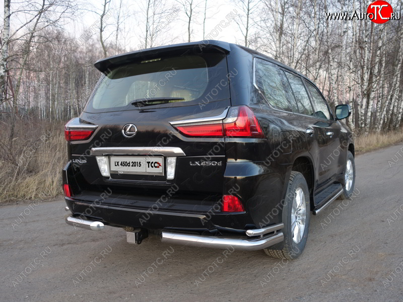 27 599 р. Защита заднего бампера (уголки двойные) ТСС 76,1/42,4 мм  Lexus LX450d  J200 - LX570  J200  с доставкой в г. Керчь