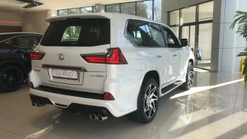 37 899 р. Юбка заднего бампера HEMMES Lexus LX570 J200 2-ой рестайлинг (2015-2022) (Неокрашенная)  с доставкой в г. Керчь. Увеличить фотографию 2