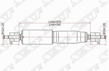 Амортизатор передний SAT (LH=RH) Lexus LX470  J100 (1998-2002), Toyota Land Cruiser  J105 (1998-2007)