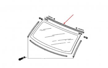 Молдинг лобового стекла SAT (верхний) Toyota Land Cruiser  200 (2007-2021) дорестайлинг, 1-ый рестайлинг, 2-ой рестайлинг