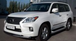20 999 р. Защита переднего бампера (2 трубыØ76 и 42 мм, нержавейка) SLITKOFF  Lexus LX570  J200 (2007-2012) дорестайлинг  с доставкой в г. Керчь. Увеличить фотографию 4