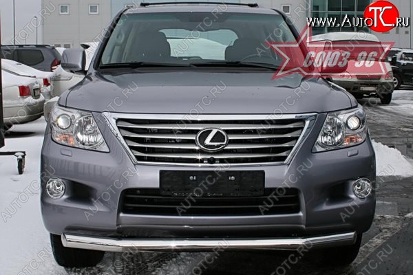 19 439 р. Защита переднего бампера одинарная Souz-96 (d76) Lexus LX570 J200 дорестайлинг (2007-2012)  с доставкой в г. Керчь