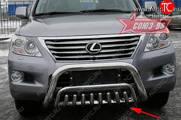 23 849 р. Защита переднего бампера нижняя Souz-96 Lexus LX570 J200 дорестайлинг (2007-2012)  с доставкой в г. Керчь