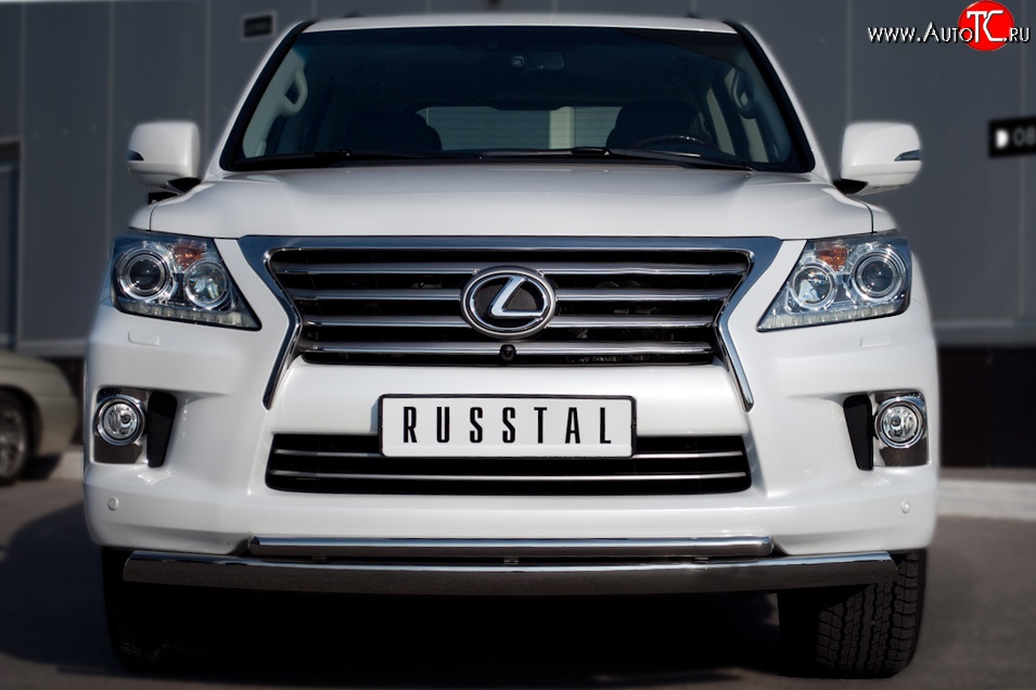 23 999 р. Защита переднего бампера (2 трубыØ42 и 75х42 мм, нержавейка) SLITKOFF Lexus LX570 J200 дорестайлинг (2007-2012)  с доставкой в г. Керчь