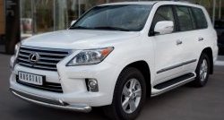 15 999 р. Защита переднего бампера (2 трубыØ76 и 63 мм, нержавейка) Russtal Lexus LX570 J200 дорестайлинг (2007-2012)  с доставкой в г. Керчь. Увеличить фотографию 4