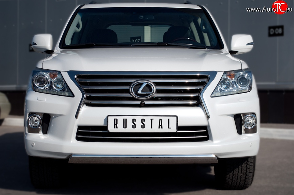 12 999 р. Защита переднего бампера Russtal из овальной трубы диаметром 75x42 мм Lexus LX570 J200 дорестайлинг (2007-2012)  с доставкой в г. Керчь