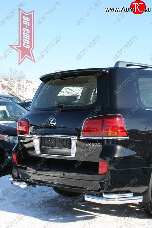 22 769 р. Защита заднего бампера из двойных боковых уголков Sport Souz-96 (d76|42) Lexus LX570 J200 дорестайлинг (2007-2012)  с доставкой в г. Керчь
