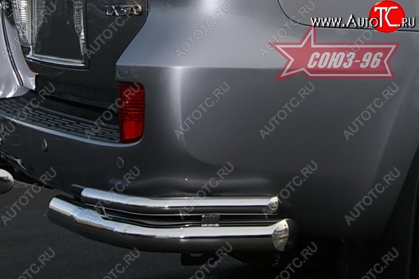 22 769 р. Защита заднего бампера из двойных боковых уголков Souz-96 (d76/42) Lexus LX570 J200 дорестайлинг (2007-2012)  с доставкой в г. Керчь