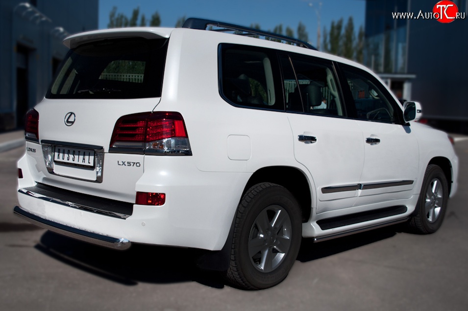 16 749 р. Защита заднего бампера (Ø76 мм, нержавейка) SLITKOFF Lexus LX570 J200 дорестайлинг (2007-2012)  с доставкой в г. Керчь