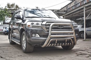 Защита переднего бампера WINBO (Ø76 мм, нержавейка) Lexus LX570  J200 (2007-2015), Toyota Land Cruiser  200 (2007-2015)