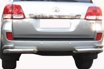 10 999 р. Защита заднего бампера WINBO (уголки, Ø76 и 38 мм, нержавейка)  Lexus LX570  J200 (2007-2012), Toyota Land Cruiser  200 (2007-2015)  с доставкой в г. Керчь. Увеличить фотографию 3