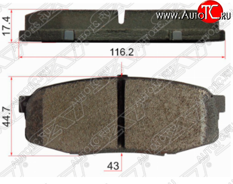 1 399 р. Комплект задних тормозных колодок SAT  Lexus LX570  J200 (2007-2012), Toyota Land Cruiser  200 (2007-2012), Toyota Sequoia (2007-2017), Toyota Tundra  XK50 (2007-2013)  с доставкой в г. Керчь
