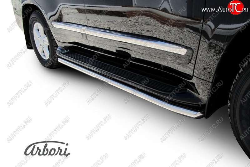 14 759 р. Защита штатных порогов Arbori (нержавейка, d42 mm). Lexus LX570 J200 1-ый рестайлинг (2012-2015)  с доставкой в г. Керчь