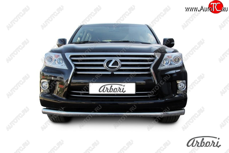 18 269 р. Защита переднего бампера Arbori (черная, 1 труба d76 mm). Lexus LX570 J200 1-ый рестайлинг (2012-2015)  с доставкой в г. Керчь
