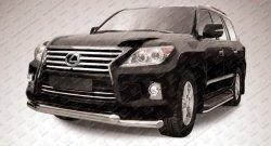 Двойная защита переднего бампера из труб диаметрами по 76 мм Slitkoff Lexus LX570  J200 (2012-2015) 1-ый рестайлинг