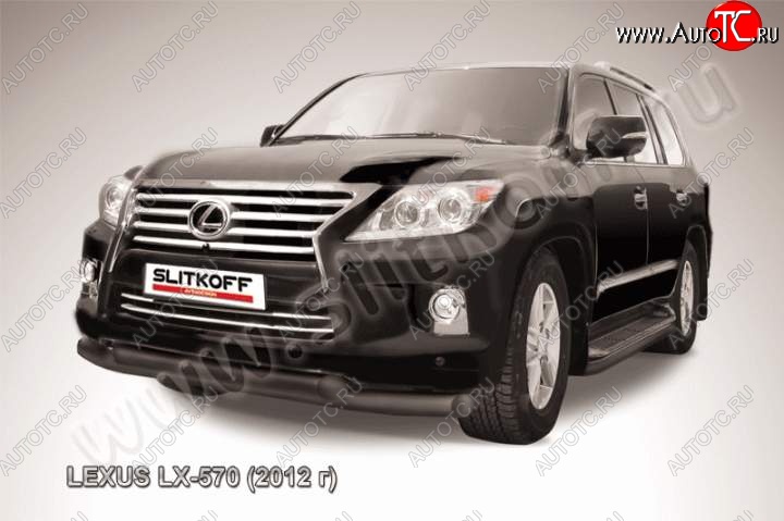 19 399 р. Защита переднего бампера из труб d76 Slitkoff (двойная)  Lexus LX570  J200 (2012-2015) 1-ый рестайлинг (Цвет: серебристый)  с доставкой в г. Керчь