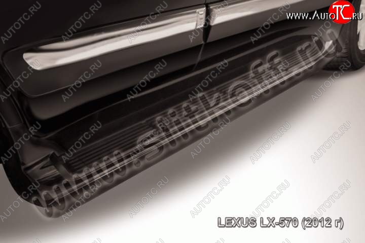 12 549 р. Защита штатного порога из трубы d42 Slitkoff Lexus LX570 J200 1-ый рестайлинг (2012-2015) (Цвет: серебристый)  с доставкой в г. Керчь