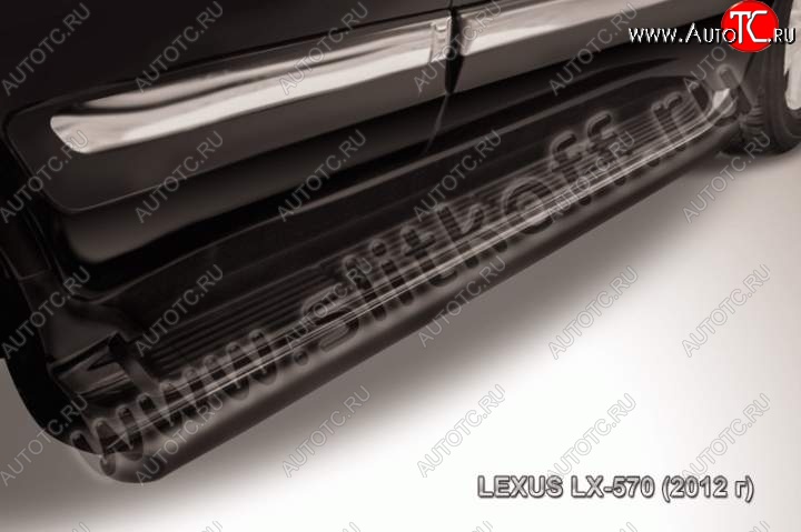 15 599 р. Защита штатного порога из трубы d57 Slitkoff  Lexus LX570  J200 (2012-2015) 1-ый рестайлинг (Цвет: серебристый)  с доставкой в г. Керчь
